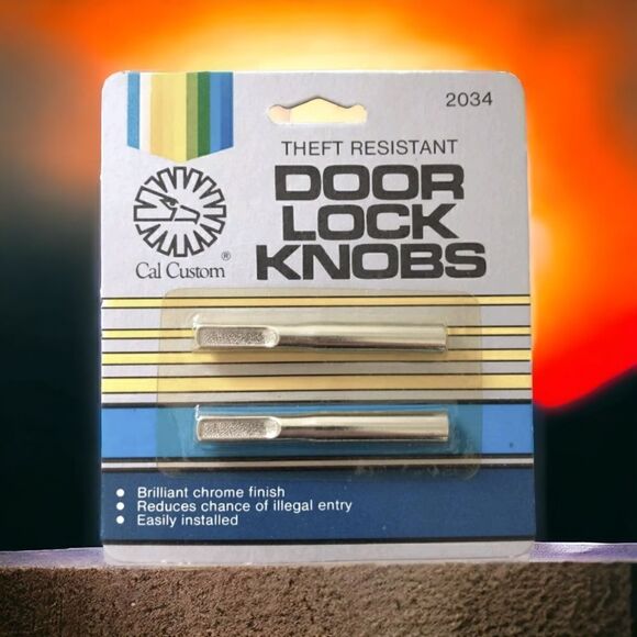 Car Door Anti Theft Knob Lock Cal Custom Replacements Silver Tone Universal New - Picture 11 of 12